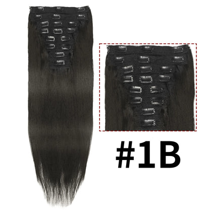 Natural Straight Clip In Human Hair Extension 
Clip Ins Remy Hair For Women. 100% Unprocessed Brazilian Virgin Hair Clip Full Head