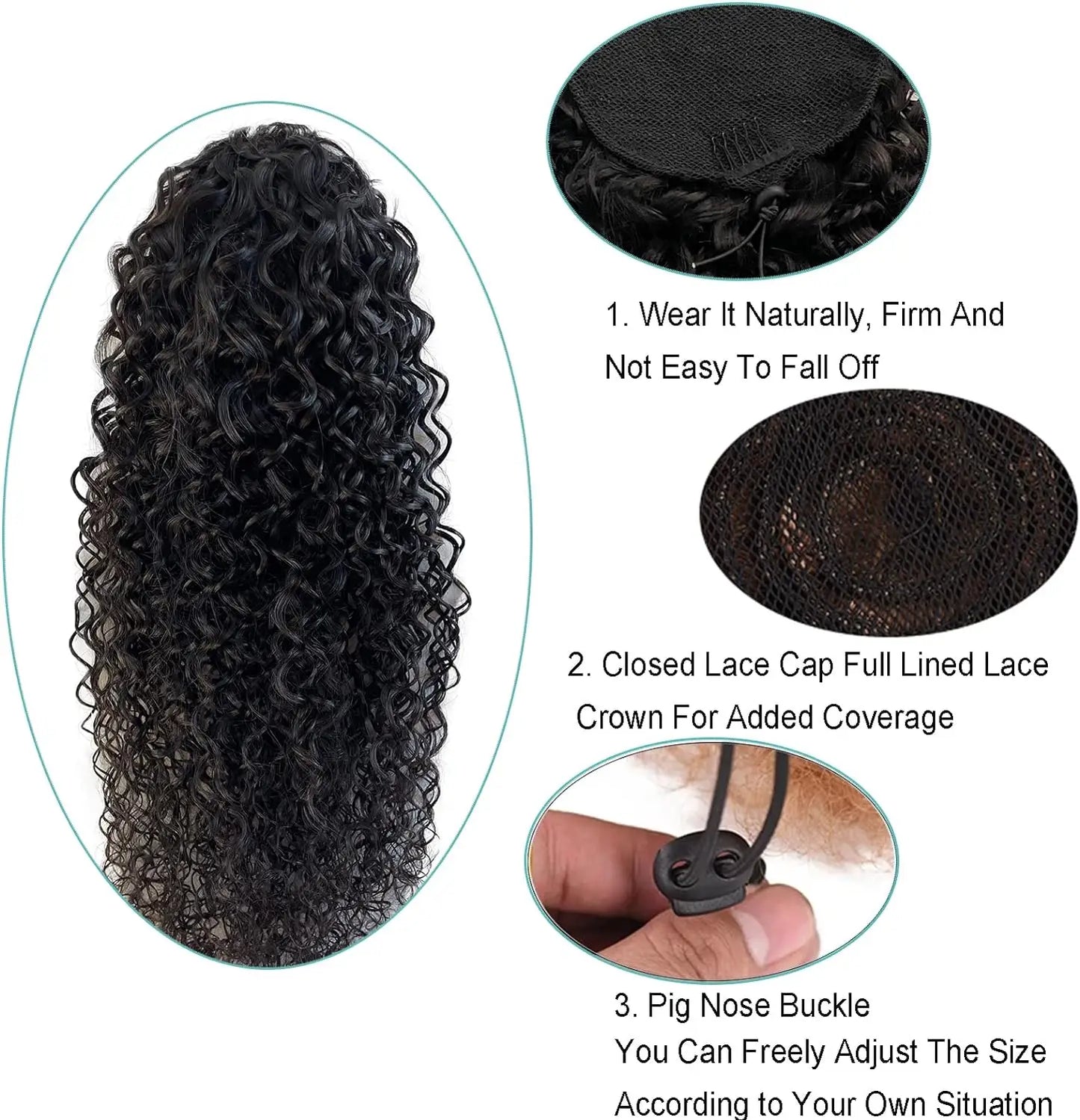 Hair Extensions. 16-26 Inches Deep Wave Drawstring Hair Extensions