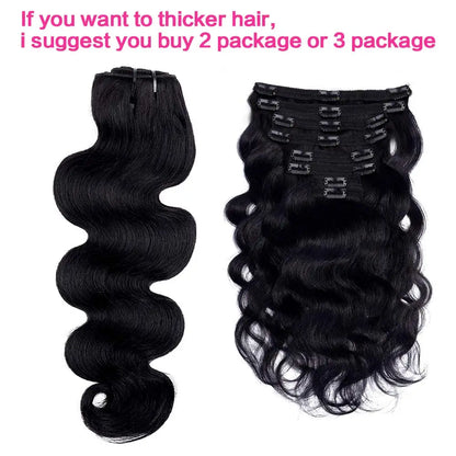 Clip-In Hair Extensions. Body Wave Clip In Hair Extensions