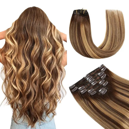 Human Hair 120G Straight Clip In Extension