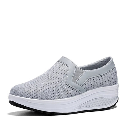 2024 Women Breathable Mesh Shoes Fashion Platform Wedges Sneakers Female Outdoor Running Shoes Vulcanized Shoes Zapatillas Mujer