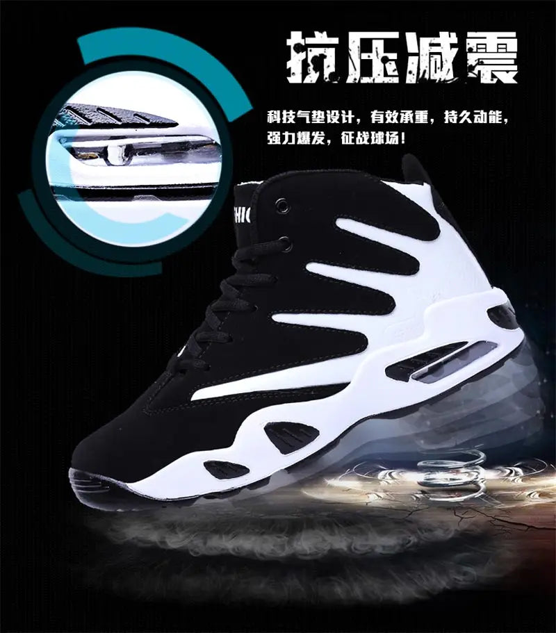 Large Size PU Leather Air Mattress Sports Shoes for Men High Top Sneakers for Men Sport Shoes Running Man Air Sneakair GME-2239