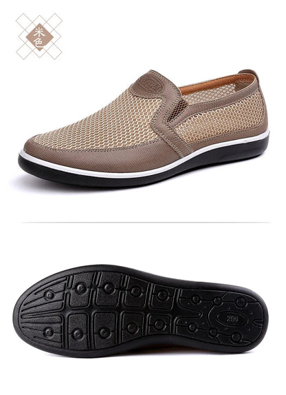 2024 Men'S Casual Shoes,Men Summer Style Mesh Flats for Men Loafer Creepers Casual High-End  Shoes Very Comfortable Size:38-44