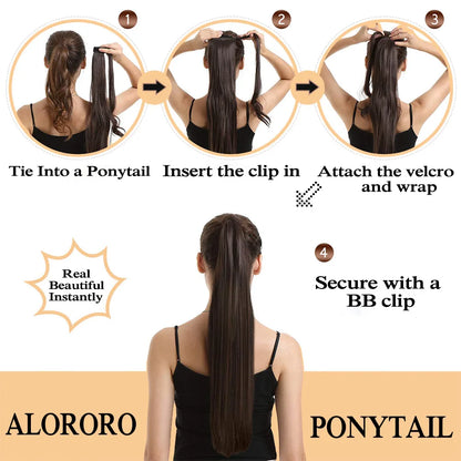 PONYTAILS. Wrap Around Clip In Ponytail Hair Extensions