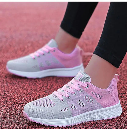 2024 New Fashion Sneakers For Women Breathable Trainers Outdoor Women Sneakers Mesh Fabric Lace Up Female Footwear Shoes Women