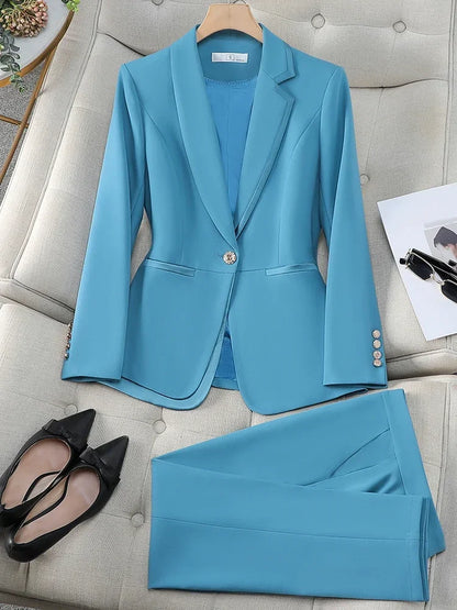 Blue Khaki Black Ladies Work Suit