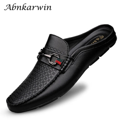 Luxury Brand Designer Summer Shoes,
Genuine Leather Casual Slip On Half Shoes. Men LoafersFlats