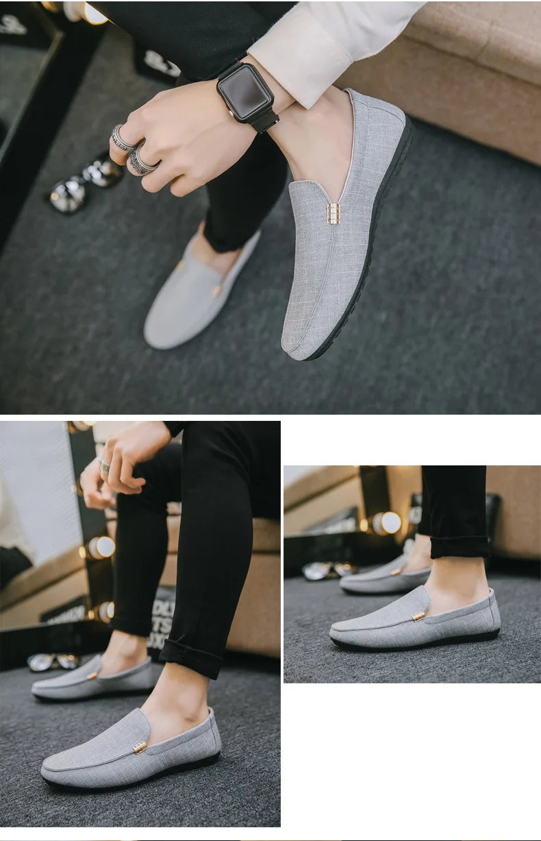 Black Loafers for Men.
Soft Bottom Casual Shoes. Classic Comfort Moccasins Shoes 
Man Flat Driving Shoes Light For Walking.