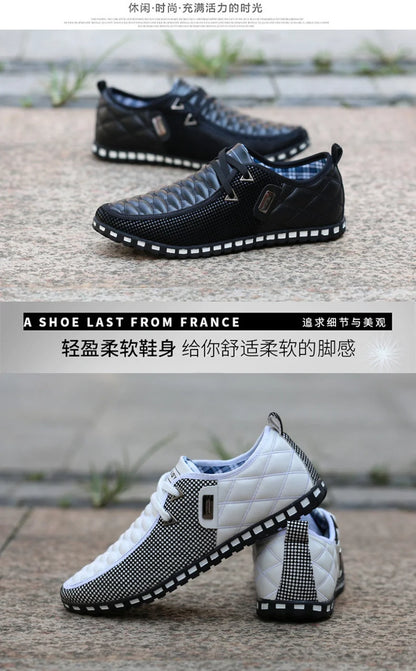 Breathable Light Weight White Sneakers. 
Driving Shoes, Autumn Men's Casual Shoes.