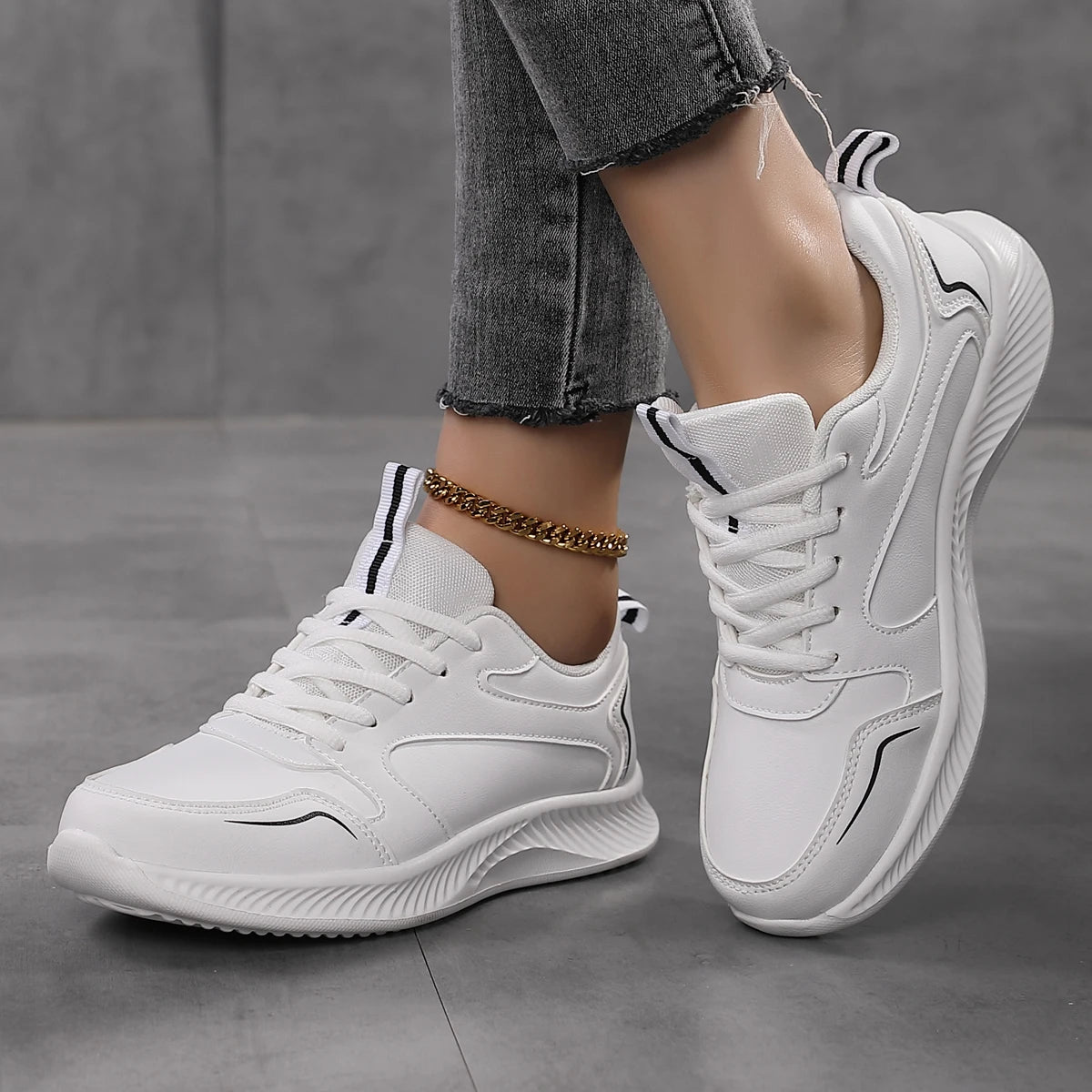 2024 Woman Tennis Sneakers Fashion New Comfort Sports Board Shoes Casual Shoes Female Spring Summer Ladies Female Women Shoe PU