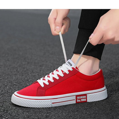 Hot Sale Fashion Red Canvas Shoes Men Classic Low-top Men's Canvas Sneakers Harajuku Hip Hop Skateboard Shoes Men Casual Sneaker