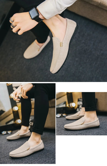 Black Loafers for Men.
Soft Bottom Casual Shoes. Classic Comfort Moccasins Shoes 
Man Flat Driving Shoes Light For Walking.