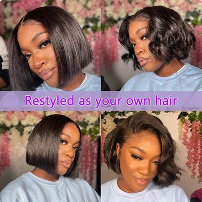 Short 13x4 HD Transparent Lace Frontal Wig