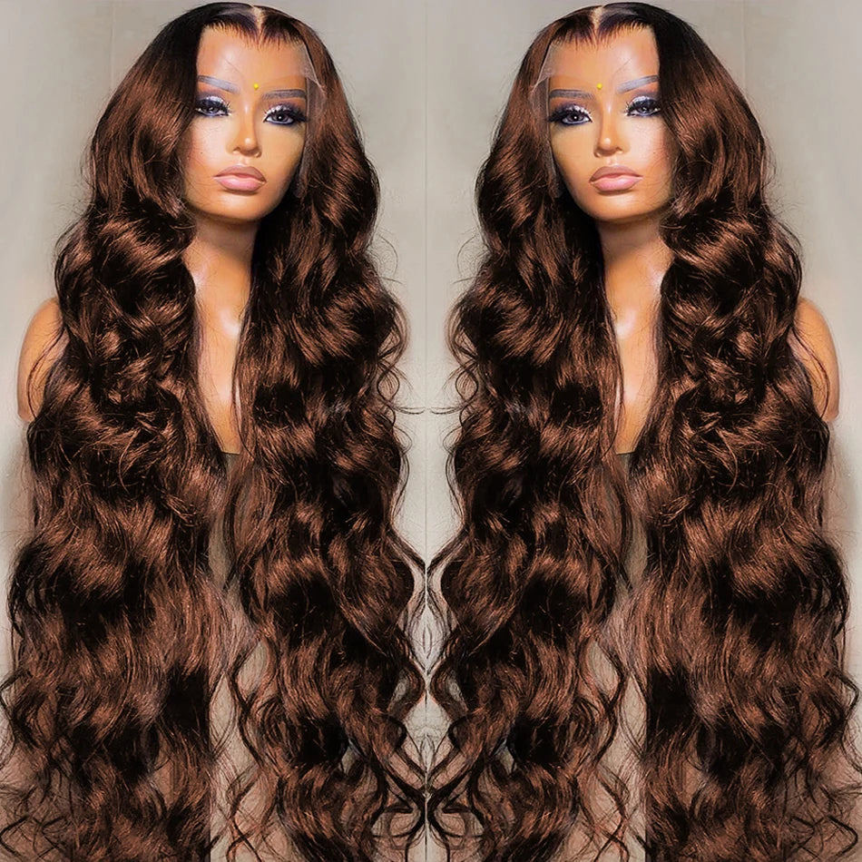 Glue less Brazilian Brown 13x4 Lace Frontal Wigs