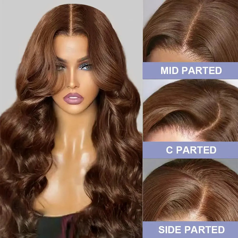 Glue less Brazilian Brown 13x4 Lace Frontal Wigs