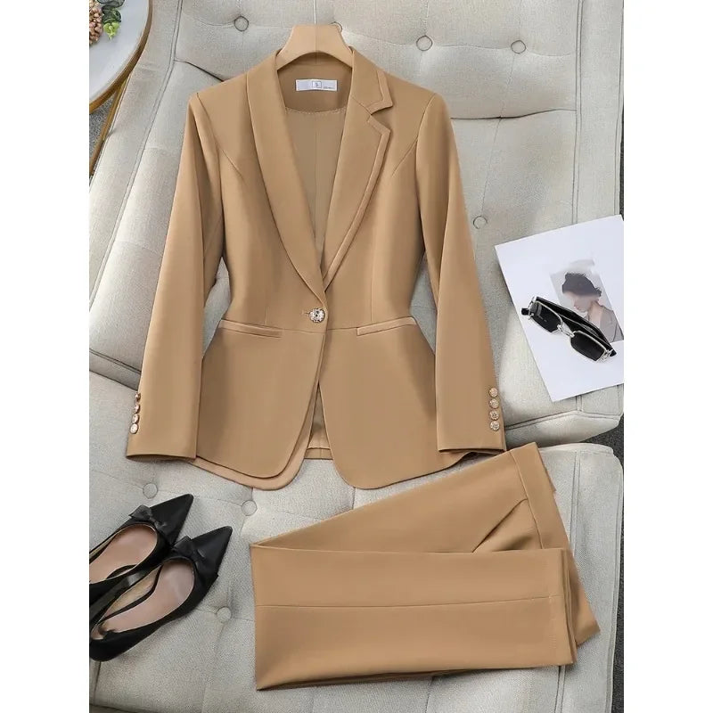 Blue Khaki Black Ladies Work Suit