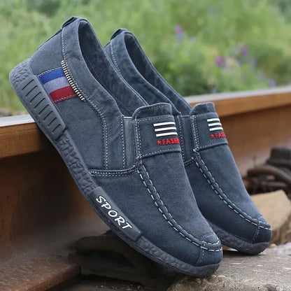 Fashion Men Canvas Shoes Male Summer Casual Denim Shoes Mens Vulcanize Sneakers Slip on Loafers Driving Moccasin Chaussure Homme