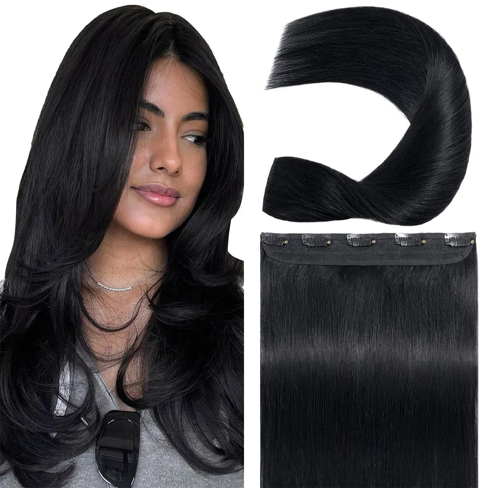 One Piece Clip in Human Hair Extensions