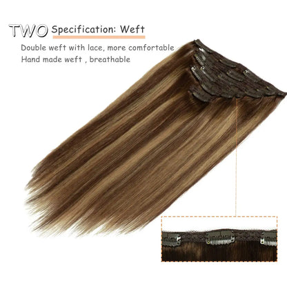 100% Straight Hair Clip-In Extensions