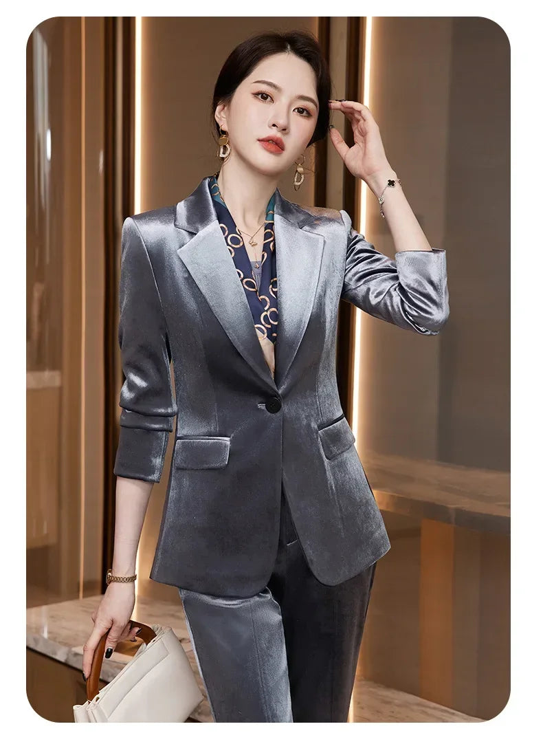 Velvet Formal Women Blazer Jacket