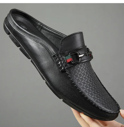 Luxury Brand Designer Summer Shoes,
Genuine Leather Casual Slip On Half Shoes. Men LoafersFlats