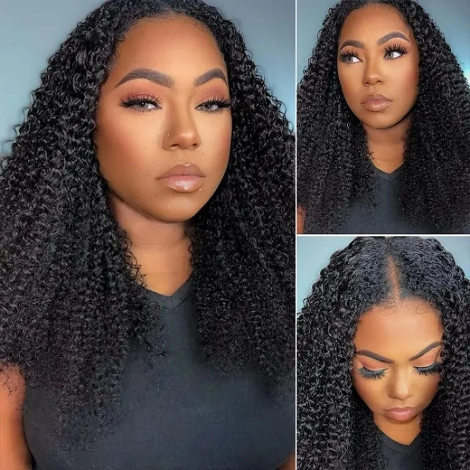 Kinky Curly V Part Wig