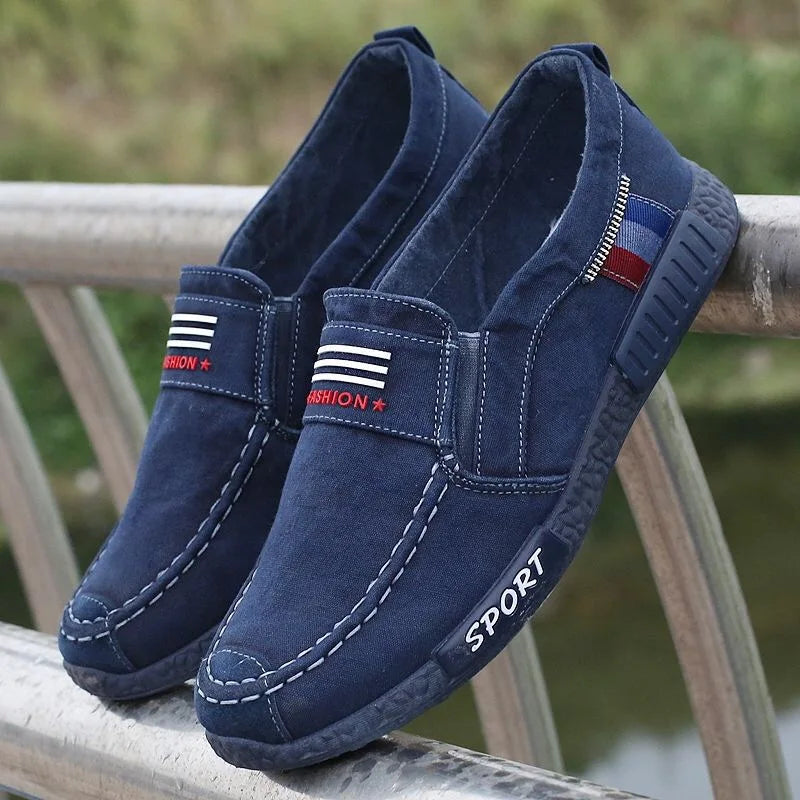 Fashion Men Canvas Shoes Male Summer Casual Denim Shoes Mens Vulcanize Sneakers Slip on Loafers Driving Moccasin Chaussure Homme