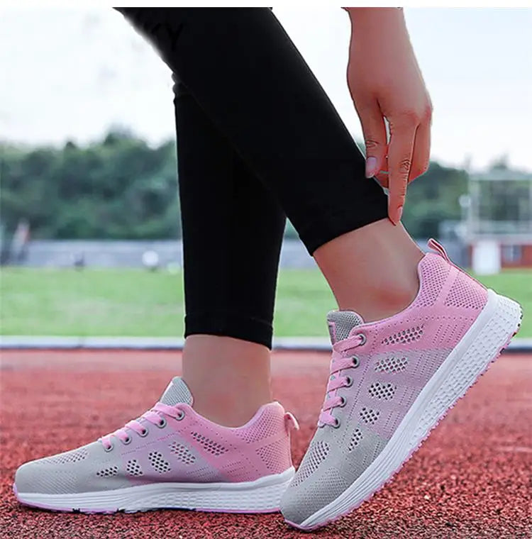 2024 New Fashion Sneakers For Women Breathable Trainers Outdoor Women Sneakers Mesh Fabric Lace Up Female Footwear Shoes Women