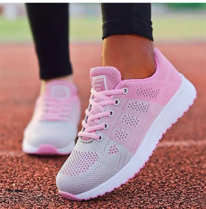 2024 New Fashion Sneakers For Women Breathable Trainers Outdoor Women Sneakers Mesh Fabric Lace Up Female Footwear Shoes Women