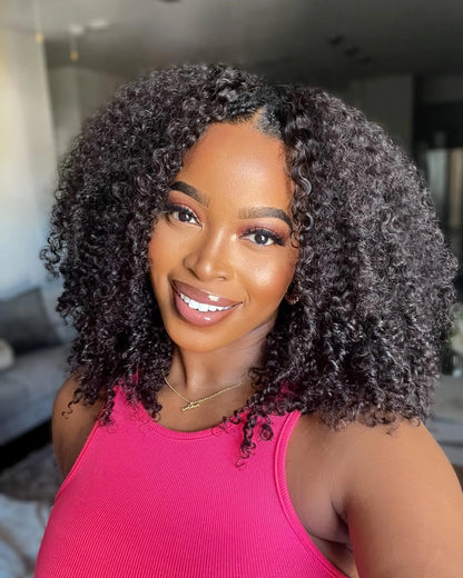 Kinky Curly V Part Wig