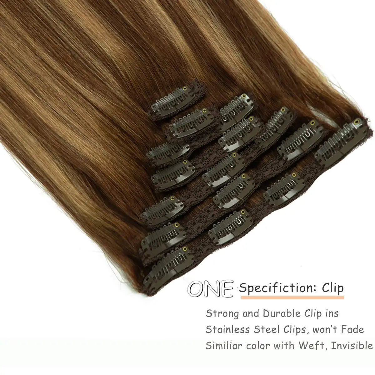 100% Straight Hair Clip-In Extensions