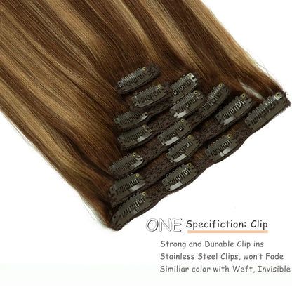 100% Straight Hair Clip-In Extensions