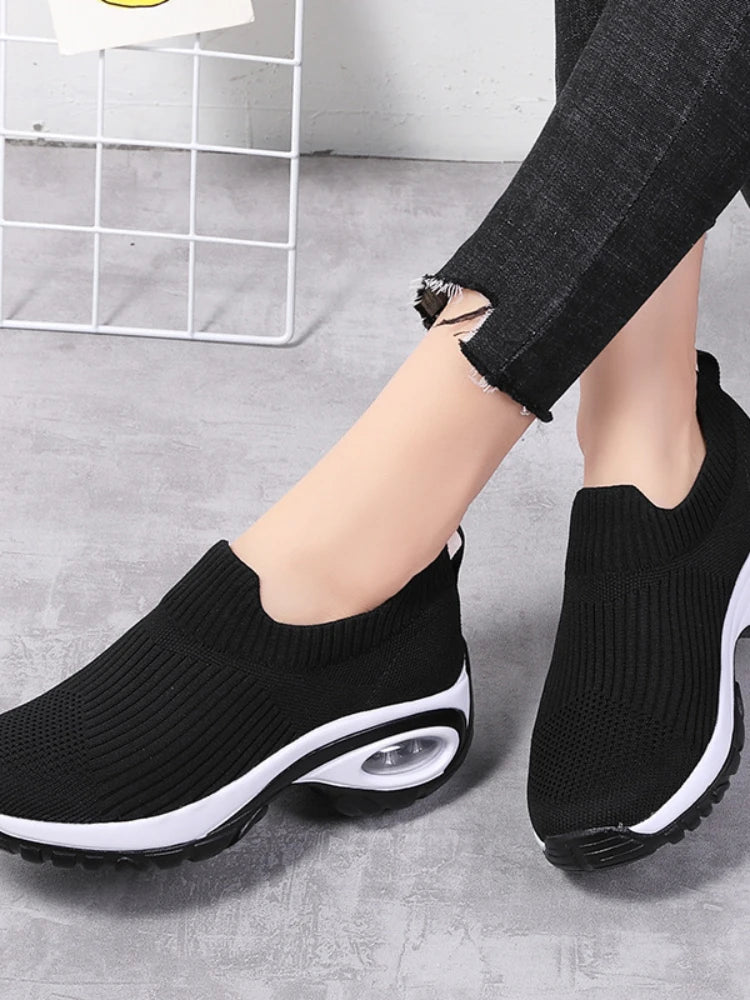 Sneakers Women Fashion Wedge Platform Female New Casual Sport Shoes Ladies Air Cushion Running Mesh Breathable Shoes Wholesale