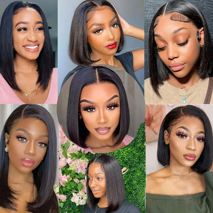 Short 13x4 HD Transparent Lace Frontal Wig