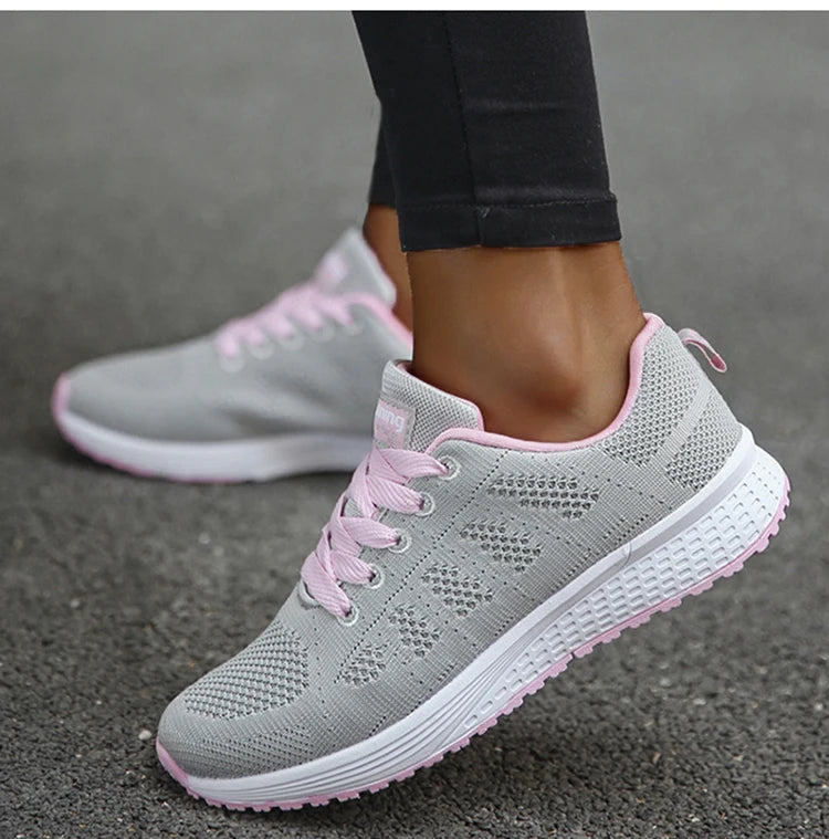 Fashion 2024 New Sneakers For Women Breathable Outdoor Plus Size Women Sneakers Mesh Fabric Lace Up Female Footwear Shoes Women