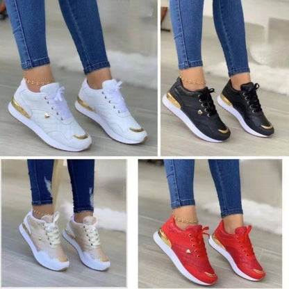 New Fashion Women Running Shoes Platform Sneakers Lace Up Ladies Sports Outdoor Walking Shoes Casual Comfortable Female Footwear