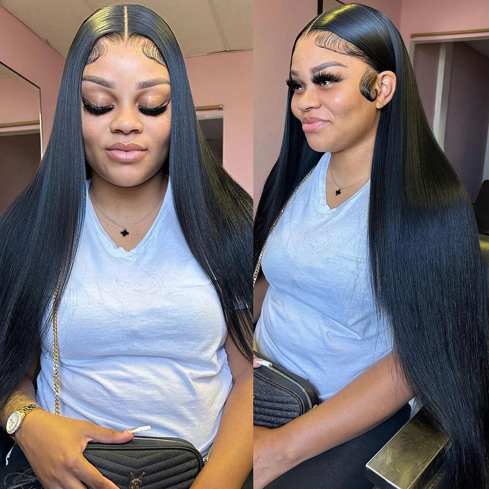 HUMAN HAIR BUNDLES: 28 30 32 Inch Bone Straight 3 - 4 Bundles With Frontal 13x4 Transparent HD Lace 
Frontal Brazilian Human Hair Extensions For Women