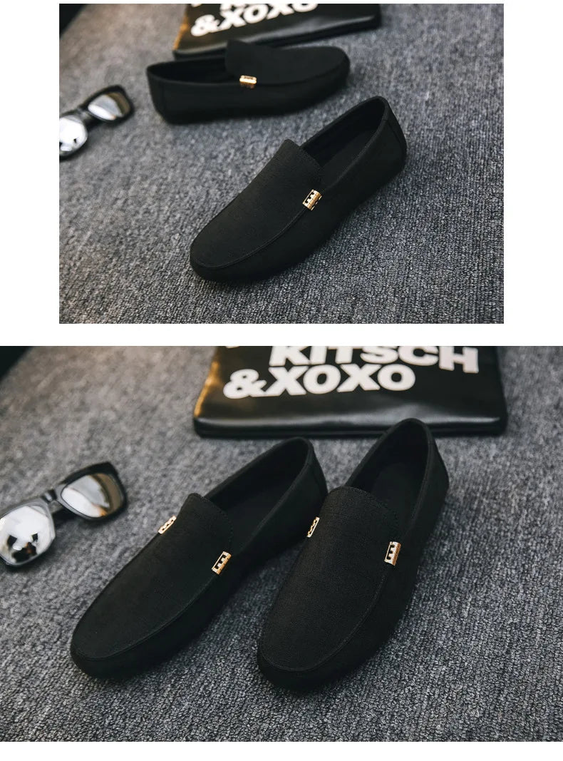 Black Loafers for Men.
Soft Bottom Casual Shoes. Classic Comfort Moccasins Shoes 
Man Flat Driving Shoes Light For Walking.