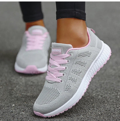 Fashion 2024 New Sneakers For Women Breathable Outdoor Plus Size Women Sneakers Mesh Fabric Lace Up Female Footwear Shoes Women