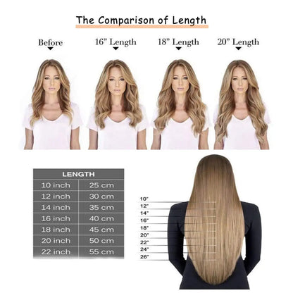 100% Straight Hair Clip-In Extensions