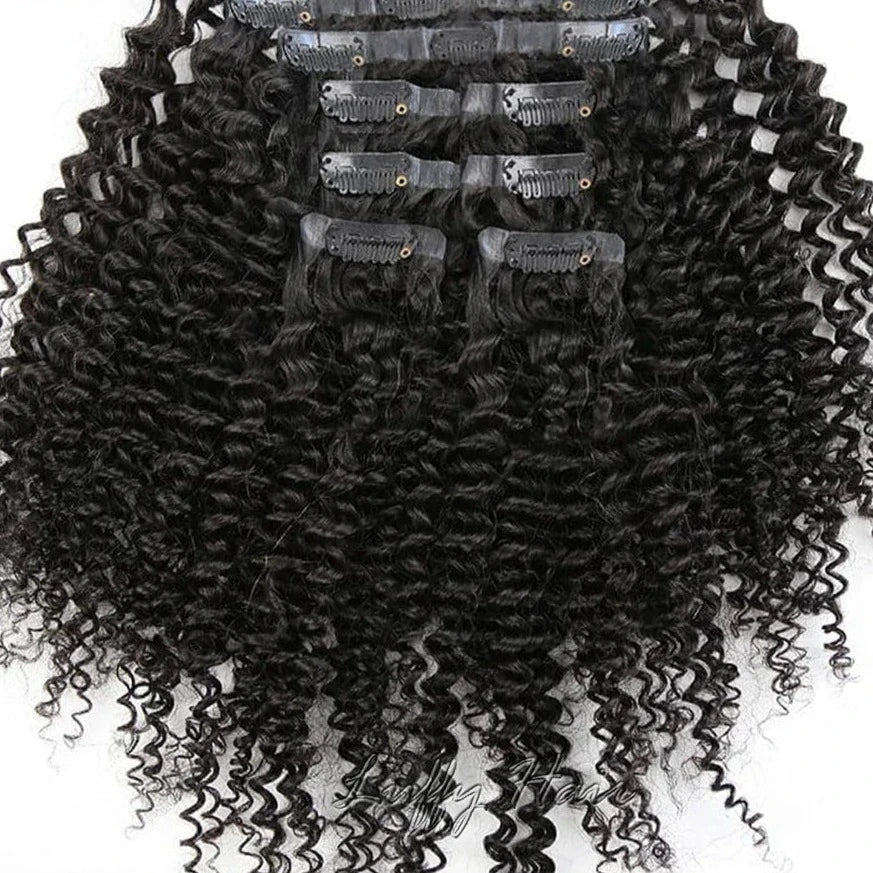 Clip-Ins Hair Extensions. Kinky Curly Clip In Hair Extensions