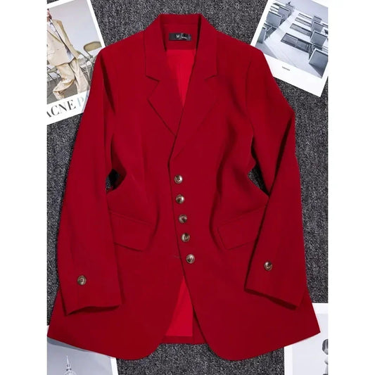 Red Black Purple Women Blazer Coat