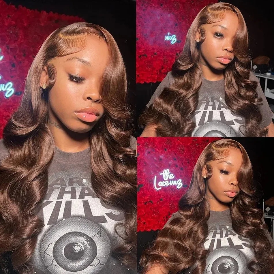 Glue less Brazilian Brown 13x4 Lace Frontal Wigs