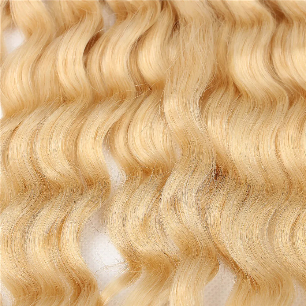 Hair Bundles. 40 Inches 613 Honey Blonde Water Wave Long Curly Bundles