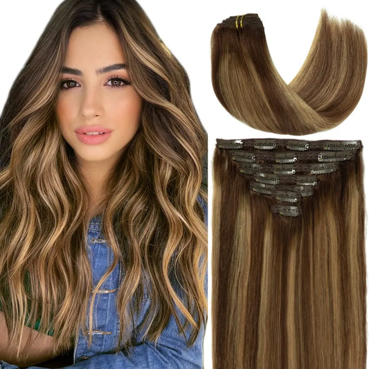 100% Straight Hair Clip-In Extensions