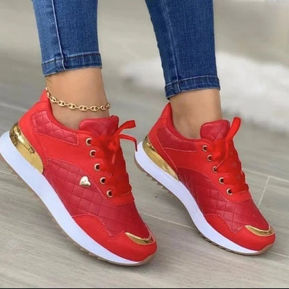 New Fashion Women Running Shoes Platform Sneakers Lace Up Ladies Sports Outdoor Walking Shoes Casual Comfortable Female Footwear