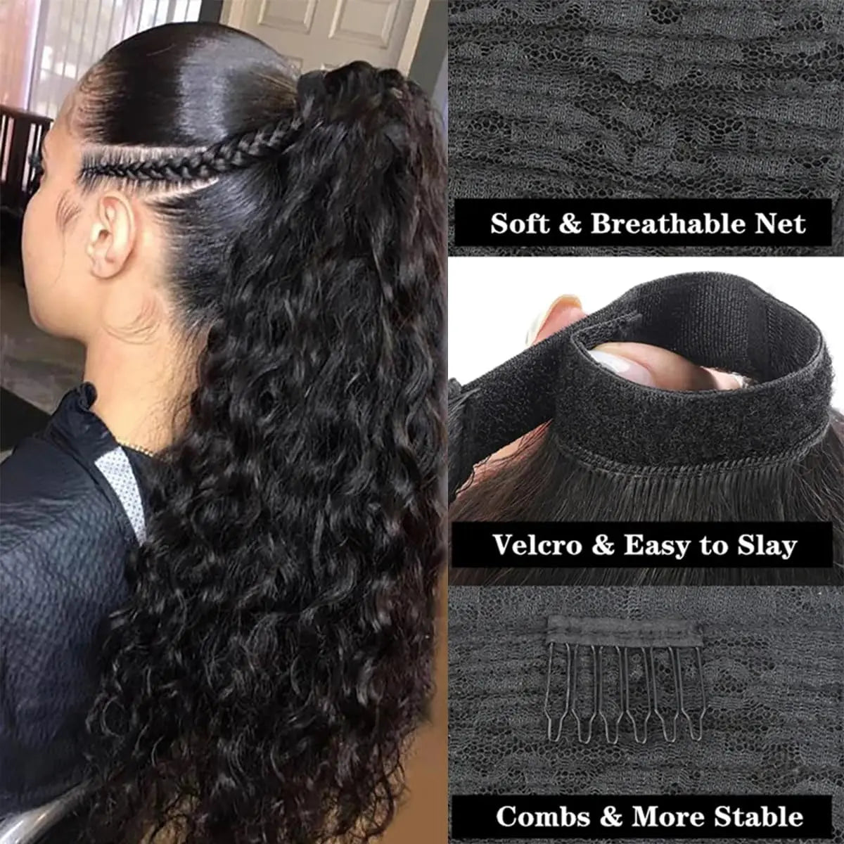 Corn Wave Drawstring Ponytail Hair Extensions