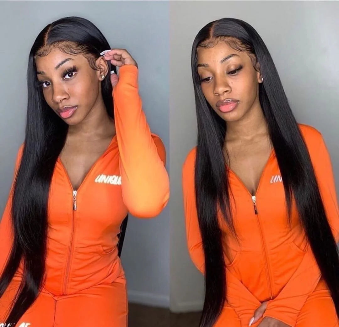 Hair Bundles + Frontal. 28 30 32 Inch Bone Straight 3 4 Bundles With Frontal