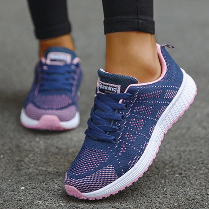 Fashion 2024 New Sneakers For Women Breathable Outdoor Plus Size Women Sneakers Mesh Fabric Lace Up Female Footwear Shoes Women