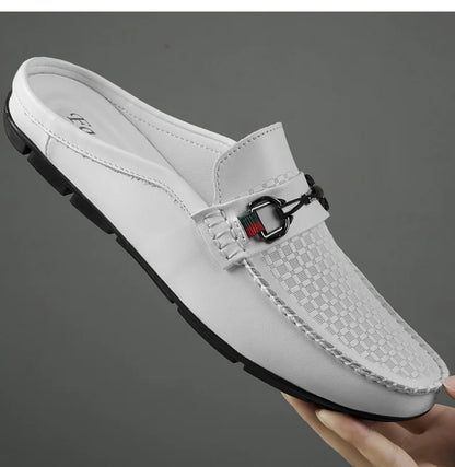 Luxury Brand Designer Summer Shoes,
Genuine Leather Casual Slip On Half Shoes. Men LoafersFlats